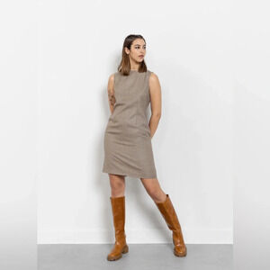 Vintage Laura Ashley Houndstooth Wool Sheath Mini Dress career office twee